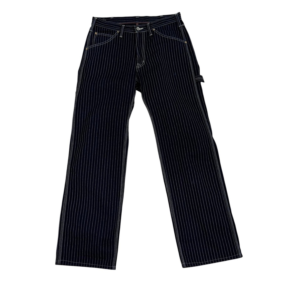 Iron Heart Jeans Mens 33 Wabash Stripe Indigo Denim Logger IH-814-IND Japan